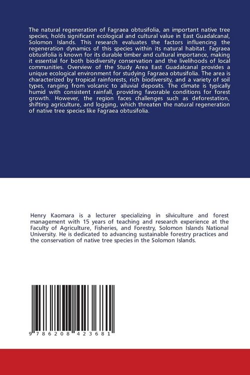 Produktbild: Regeneration of Fagraea Obtusifolia tree species
