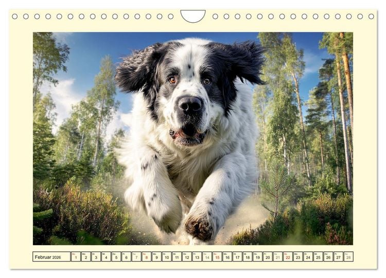 Produktbild: Landseer in der Natur. Majest&auml;tische und sanfte Hundeseelen (Wandkalender 2026 DIN A4 quer), CALVENDO Monatskalender