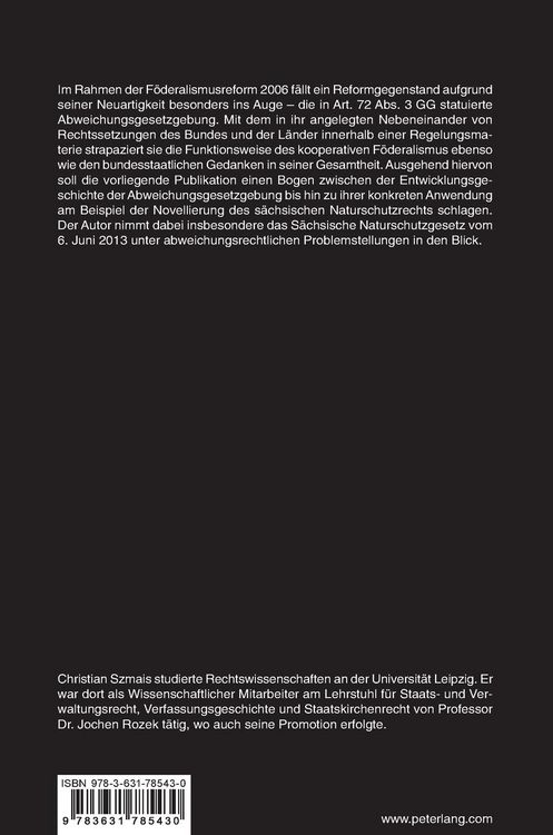 Produktbild: Die Abweichungsgesetzgebung des Art. 72 Abs. 3 GG im Freistaat Sachsen
