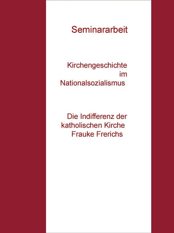 Produktbild: Kirchengeschichte im Nationalsozialismus Seminararbeit