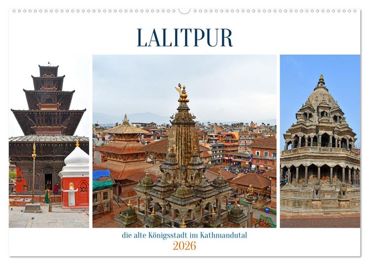 Produktbild: LALITPUR, die alte K&ouml;nigsstadt (Wandkalender 2026 DIN A2 quer), CALVENDO Monatskalender