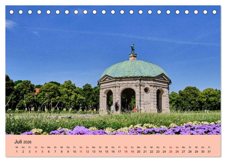 Produktbild: M&uuml;nchen - Unterwegs in der bayrischen Landeshauptstadt (Tischkalender 2026 DIN A5 quer), CALVENDO Monatskalender