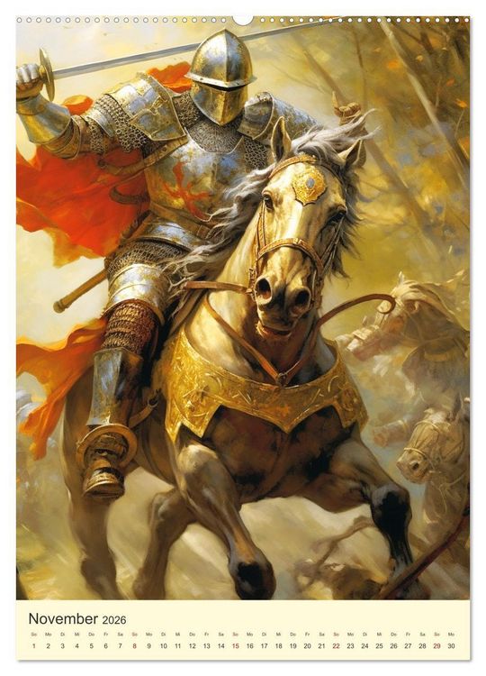 Produktbild: Der Drachenk&ouml;nig. Ritter unter der Herrschaft des Biests (hochwertiger Premium Wandkalender 2026 DIN A2 hoch), Kunstdruck in Hochglanz