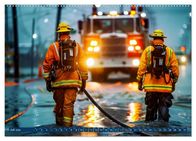 Produktbild: Im Bann der Rettung - Feuerwehr (hochwertiger Premium Wandkalender 2026 DIN A2 quer), Kunstdruck in Hochglanz