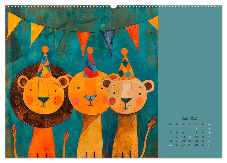 Produktbild: Wenn Tiere feiern (Wandkalender 2026 DIN A2 quer), CALVENDO Monatskalender