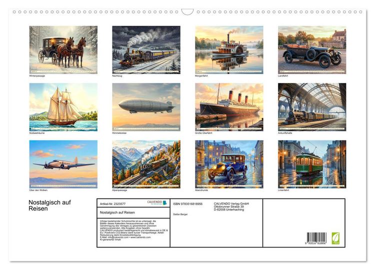 Produktbild: Nostalgisch auf Reisen (Wandkalender 2027 DIN A2 quer), CALVENDO Monatskalender