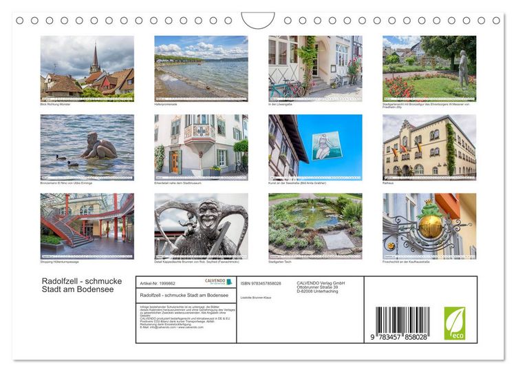 Produktbild: Radolfzell - schmucke Stadt am Bodensee (Wandkalender 2026 DIN A4 quer), CALVENDO Monatskalender