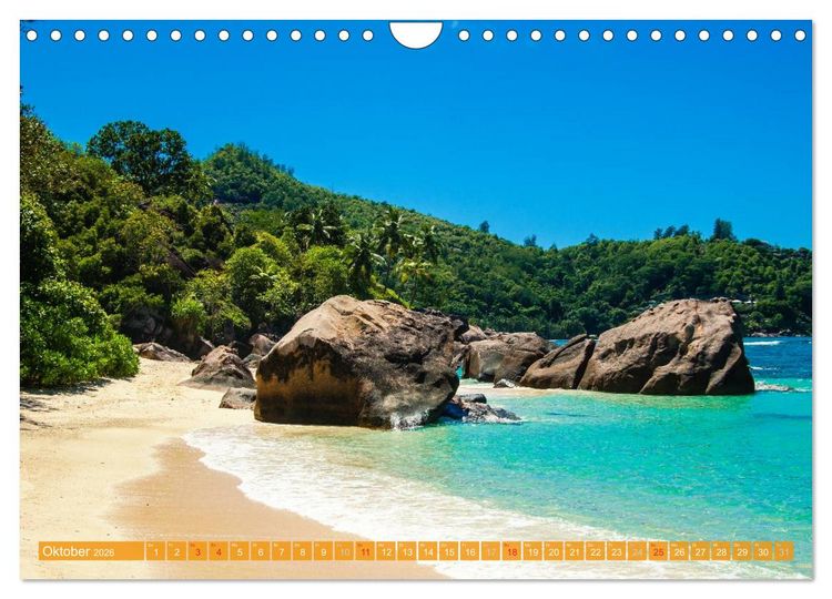 Produktbild: Seychellen - Die sch&ouml;nsten Str&auml;nde (Wandkalender 2026 DIN A4 quer), CALVENDO Monatskalender
