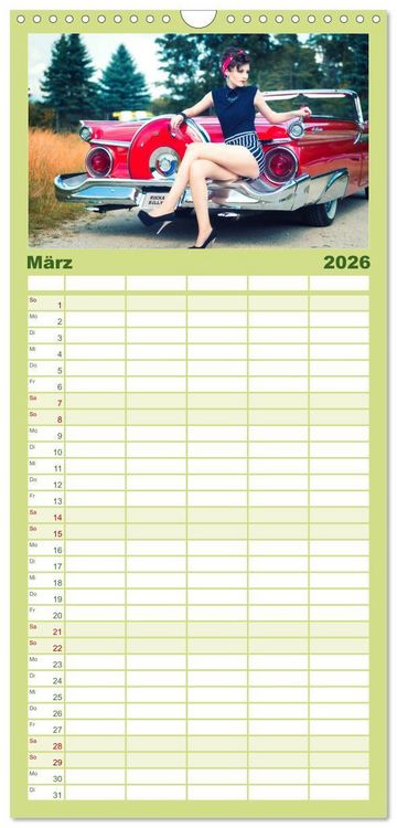 Produktbild: Familienplaner 2026 - Rockabilly - Back to the 50s mit 5 Spalten (Wandkalender, 21 x 45 cm) CALVENDO