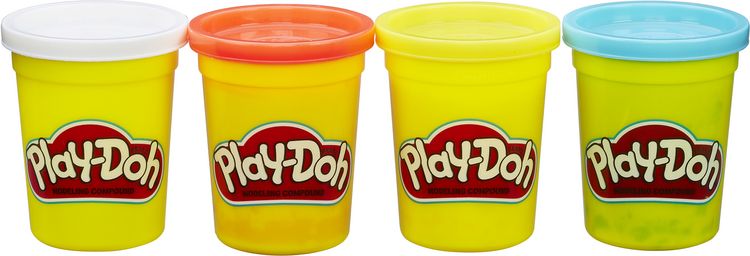 Produktbild: Hasbro B6508EL2 - Play-Doh 4er Pack Knete Grundfarben, blau/gelb/rot/wei&szlig;