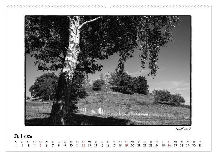 Produktbild: RH&Ouml;N SCHWARZ-WEISS (Wandkalender 2026 DIN A2 quer), CALVENDO Monatskalender