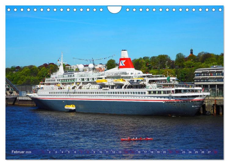 Produktbild: Kreuzfahrtschiffe zu Gast in Hamburg (Wandkalender 2026 DIN A4 quer), CALVENDO Monatskalender