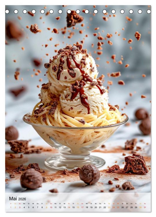Produktbild: Eis - Raffinessen f&uuml;r Gourmets (Tischkalender 2026 DIN A5 hoch), CALVENDO Monatskalender