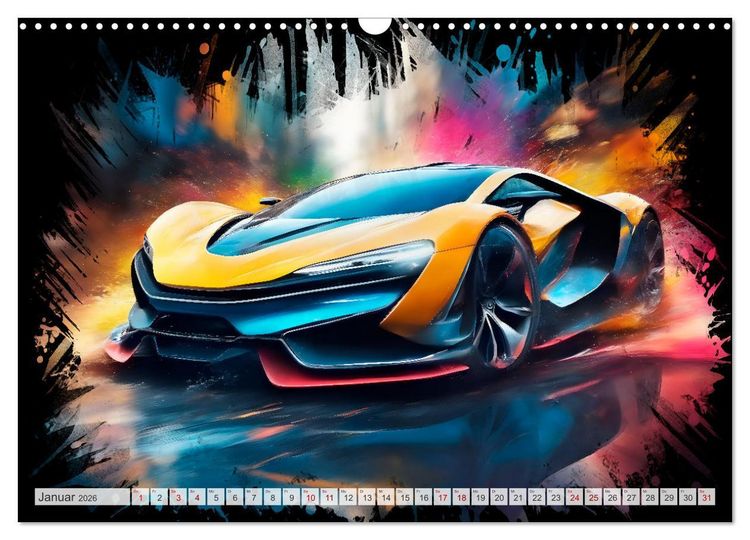 Produktbild: Coole KI-generierte SPORTWAGEN (Wandkalender 2026 DIN A3 quer), CALVENDO Monatskalender