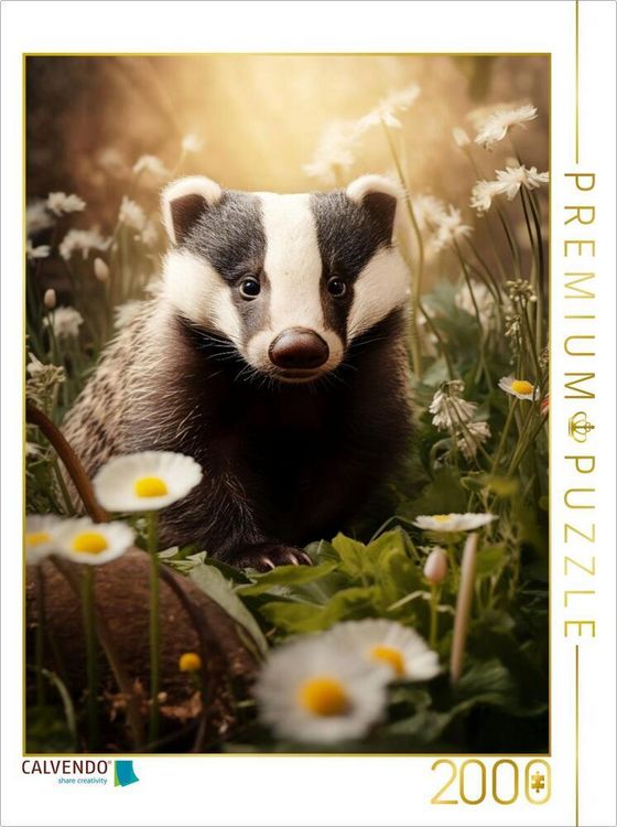 Produktbild: CALVENDO Puzzle Ein Motiv aus dem Kalender "Bezaubernde Dachse" | 2000 Teile Lege-Gr&ouml;&szlig;e 90x67cm Foto-Puzzle f&uuml;r gl&uuml;ckliche Stunden
