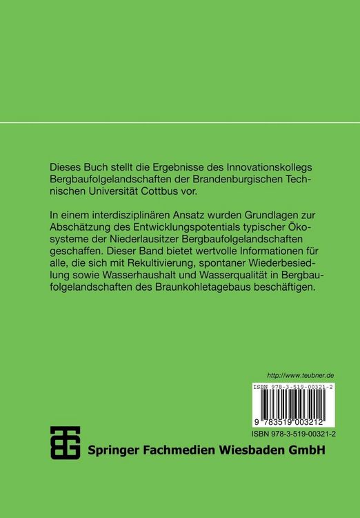 Produktbild: &Ouml;kologisches Entwicklungspotential der Bergbaufolgelandschaften im Niederlausitzer Braunkohlerevier