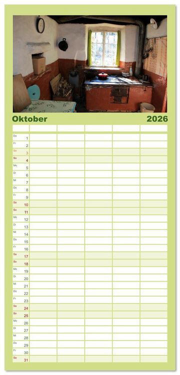 Produktbild: Familienplaner 2026 - Ultental Wundersch&ouml;ne alte Bauernh&auml;user mit 5 Spalten (Wandkalender, 21 x 45 cm) CALVENDO