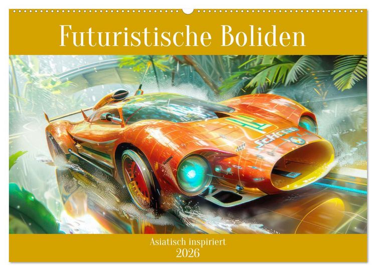 Produktbild: Futuristische Boliden - Asiatisch inspiriert (Wandkalender 2026 DIN A2 quer), CALVENDO Monatskalender