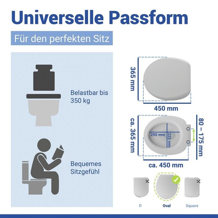 Produktbild: WC-Sitz Mod. Mascali, Toilettensitz mit Absenkautomatik und Relief-Druck