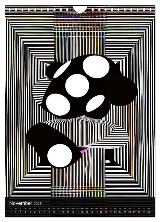 Produktbild: OP Art Nichts f&uuml;r schwache Augen (Wandkalender 2026 DIN A4 hoch), CALVENDO Monatskalender