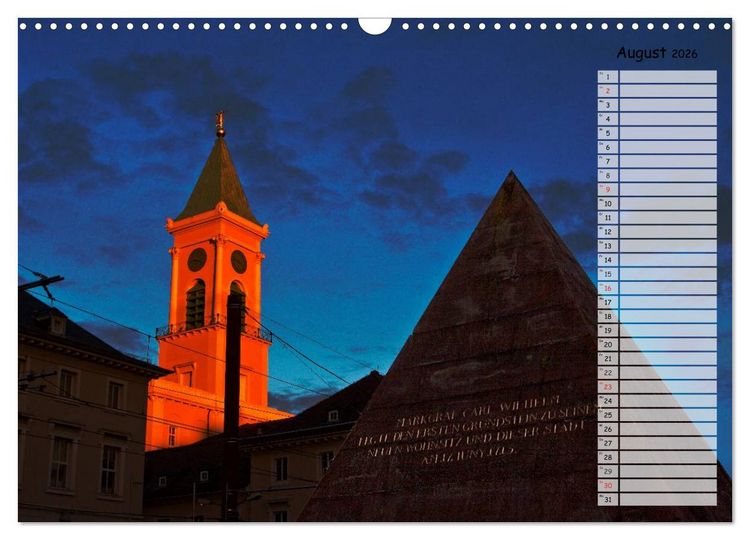 Produktbild: KARLSRUHE F&Uuml;R NACHTSCHW&Auml;RMER (Wandkalender 2026 DIN A3 quer), CALVENDO Monatskalender