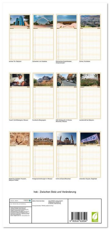 Produktbild: Familienplaner 2026 - Irak - Zwischen Stolz und Ver&auml;nderung mit 5 Spalten (Wandkalender, 21 x 45 cm) CALVENDO