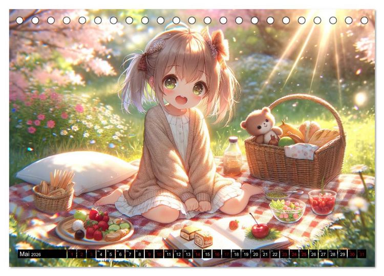 Produktbild: Anime Seasons: Ein Kalender voller lebendiger Manga-Szenen (Tischkalender 2026 DIN A5 quer), CALVENDO Monatskalender