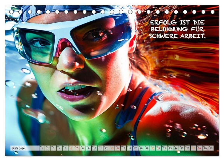 Produktbild: Schwimmen und Motivation (Tischkalender 2026 DIN A5 quer), CALVENDO Monatskalender
