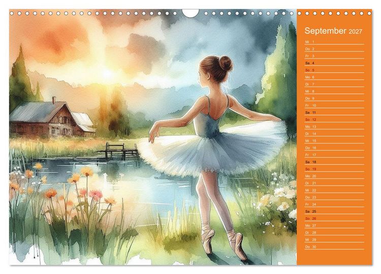 Produktbild: Zauberhafte Ballerina (Wandkalender 2027 DIN A3 quer), CALVENDO Monatskalender