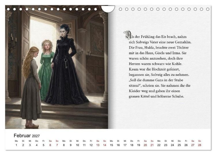 Produktbild: Grimms Hausm&auml;rchen Aschenputtel (Wandkalender 2027 DIN A4 quer), CALVENDO Monatskalender