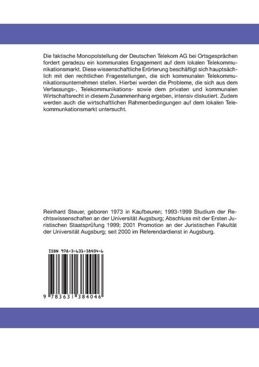 Produktbild: Die Kommune als Telekommunikationsunternehmer