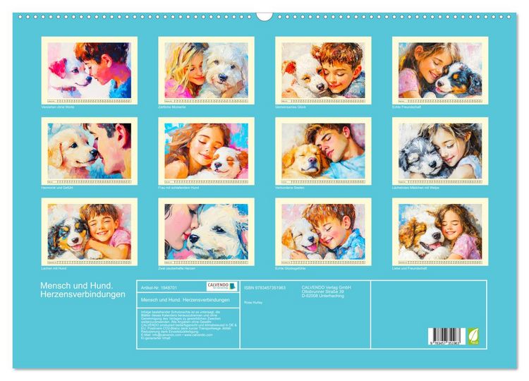 Produktbild: Mensch und Hund. Herzensverbindungen (Wandkalender 2026 DIN A2 quer), CALVENDO Monatskalender