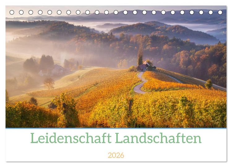 Produktbild: Leidenschaft Landschaften (Tischkalender 2026 DIN A5 quer), CALVENDO Monatskalender