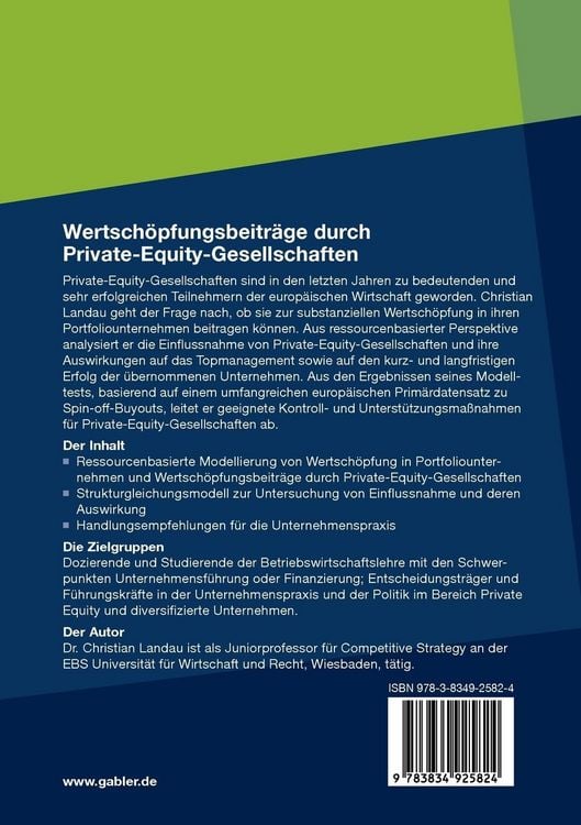 Produktbild: Wertsch&ouml;pfungsbeitr&auml;ge durch Private-Equity-Gesellschaften