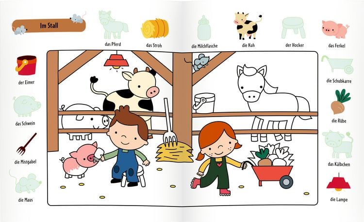 Produktbild: Mein 1. Sticker-Malbuch: Bauernhof - Mini-Künstler