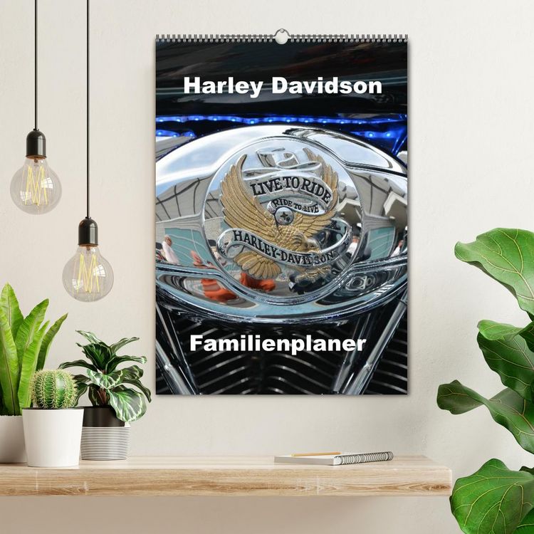 Produktbild: Harley Davidson Familienplaner (Wandkalender 2026 DIN A2 hoch), CALVENDO Monatskalender