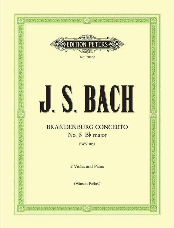 Produktbild: Brandenburg Concerto No. 6 B Flat BWV 1051