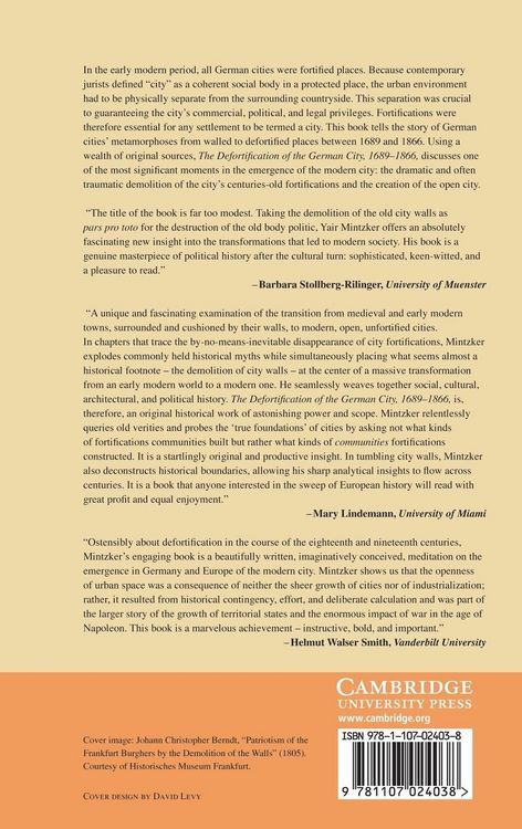 Produktbild: The Defortification of the German City, 1689 1866
