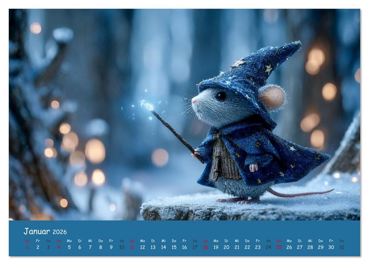Produktbild: Magischer M&auml;rchenwald - Kinderkalender mit Tier-Zauberern (Wandkalender 2026 DIN A2 quer), CALVENDO Monatskalender