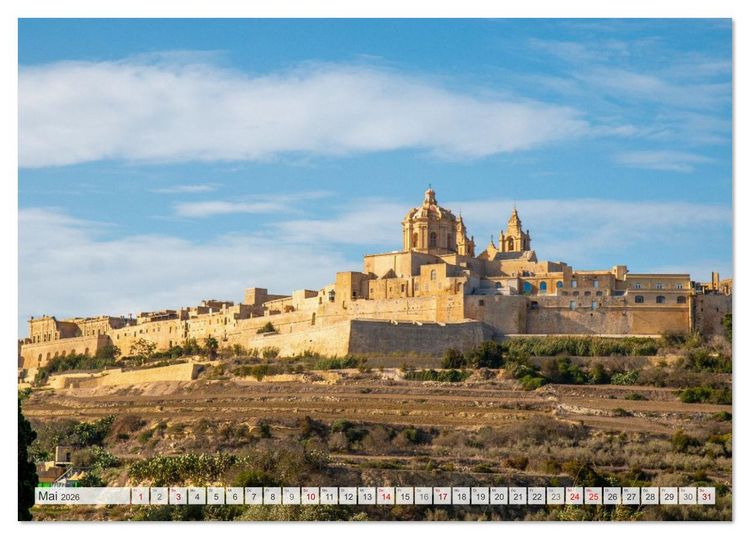 Produktbild: Malta &ndash; Historisches Juwel im Mittelmeer (Tischkalender 2026 DIN A5 quer), CALVENDO Monatskalender