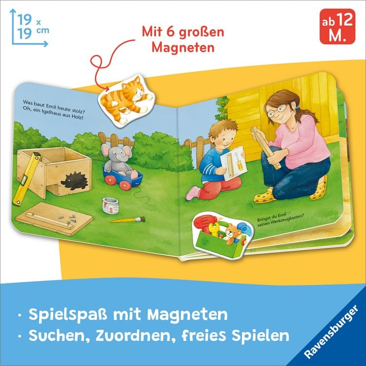 Produktbild: ministeps: Mein erstes Magnetbuch: Wer baut was? Bei mir zu Hause