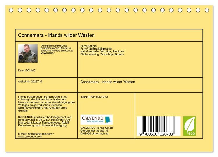 Produktbild: Connemara - Irlands wilder Westen (Tischkalender 2026 DIN A5 quer), CALVENDO Monatskalender