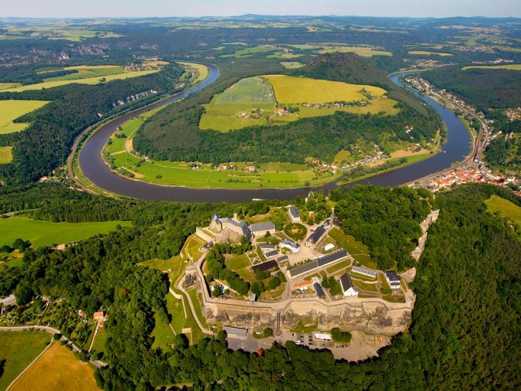 Produktbild: CALVENDO Puzzle Luftbildd Festung K&ouml;nigstein, Elbsandsteingebirge, Sachsen | 1000 Teile Lege-Gr&ouml;&szlig;e 64x48cm Foto-Puzzle f&uuml;r gl&uuml;ckliche Stunden