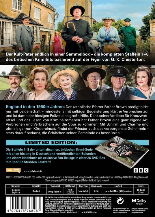 Produktbild: Father Brown - Die kompletten Staffeln 1-8. LTD. - Limitierte Collector's Edition mit Notizbuch