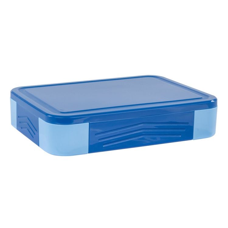 Produktbild: Idena Brotdose mit Besteck und So&szlig;en Beh&auml;lter blau 23x17x5cm