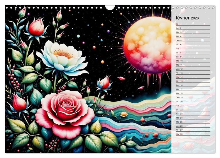 Produktbild: Fleurs de la nuit (Calendrier mural 2026 DIN A3 vertical), CALVENDO calendrier mensuel