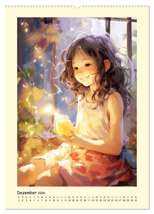 Produktbild: M&auml;dchen. Der Alltag zauberhafter Manga-Girls (Wandkalender 2026 DIN A2 hoch), CALVENDO Monatskalender