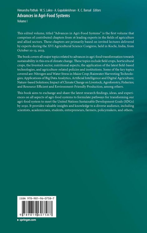 Produktbild: Advances in Agri-Food Systems