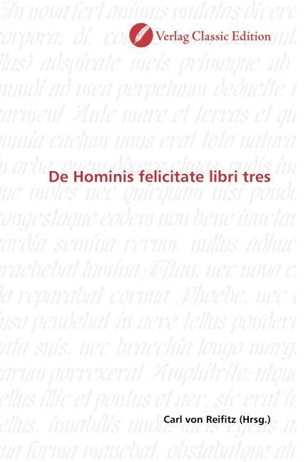 Produktbild: De Hominis felicitate libri tres