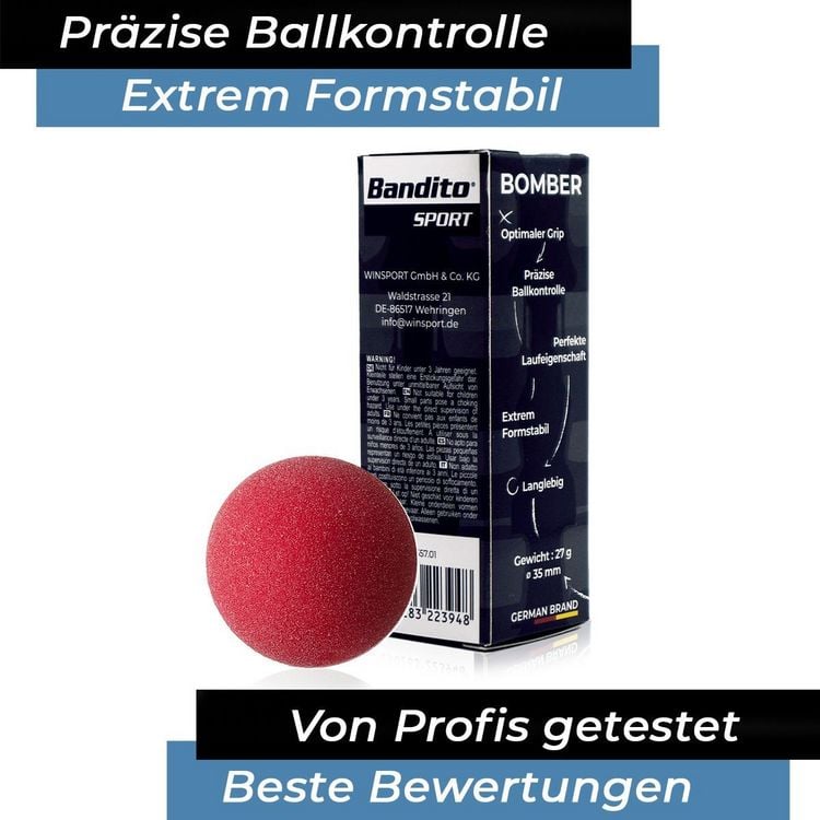 Produktbild: Bandito Kickerball Bomber rot, 3er Set